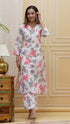 Pure COTTON White Floral print Co-ord set